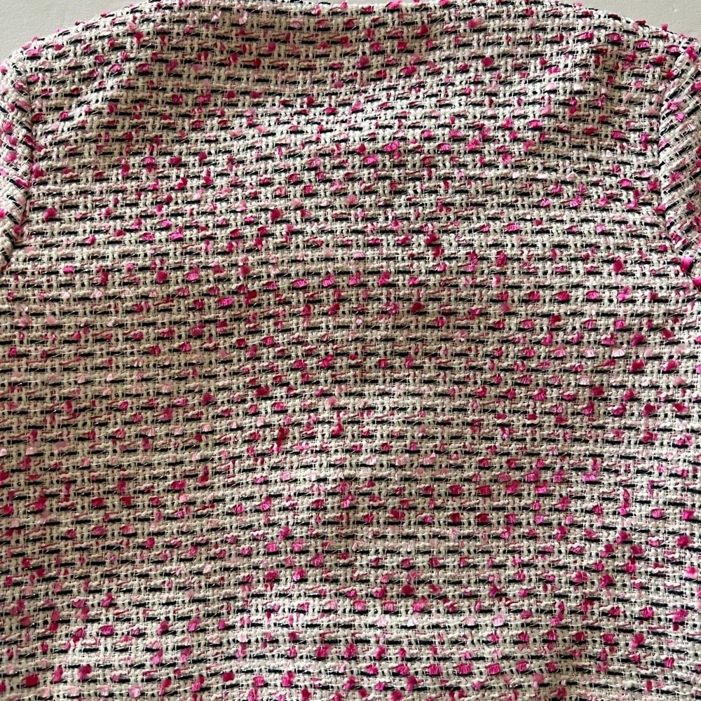 NWT Janie and Jack Tweed Ruffle Cuff Boucle Blazer Pink White size 2T